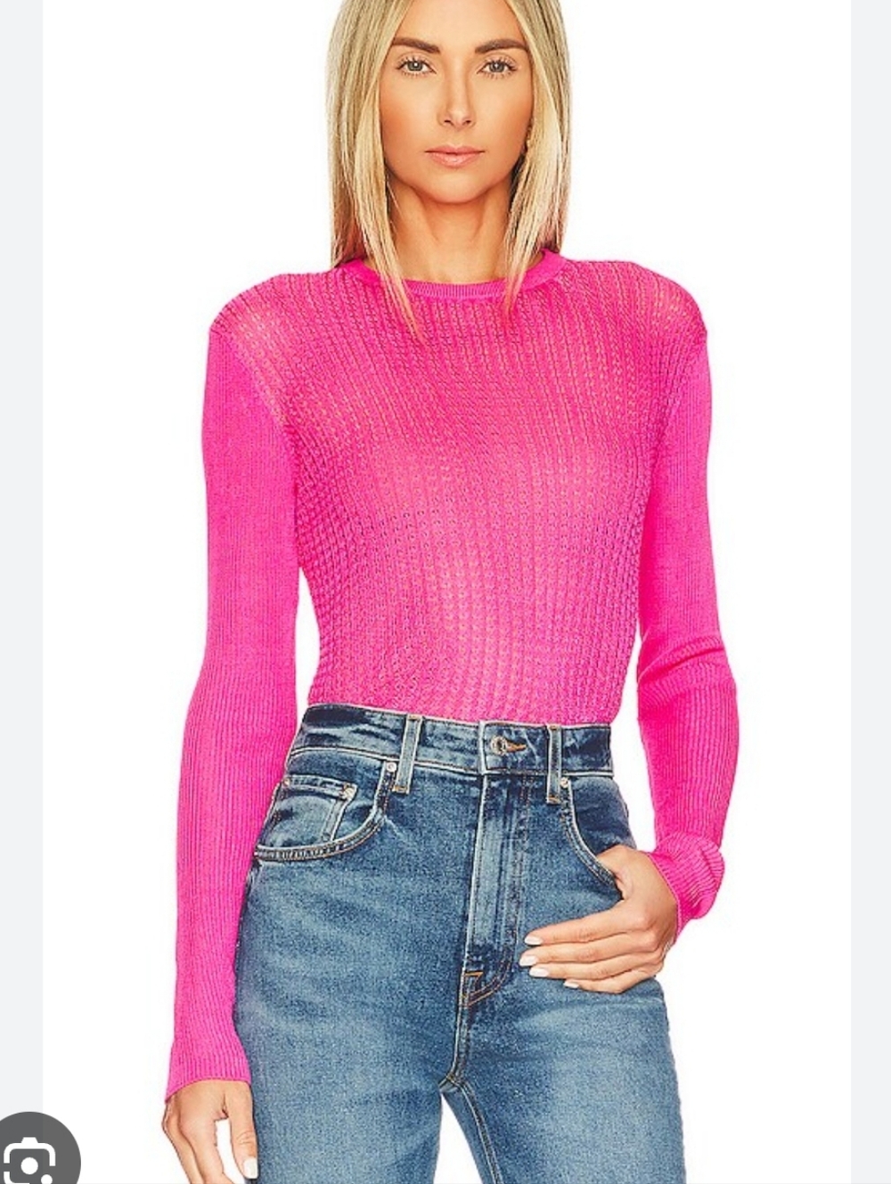 Free People H20 Crew Pullover in Hibiscus Highlight